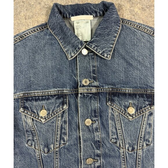 Helmut Lang Womens Denim Trucker Jean Jacket Size Large Made In Italy - Picture 2 of 8